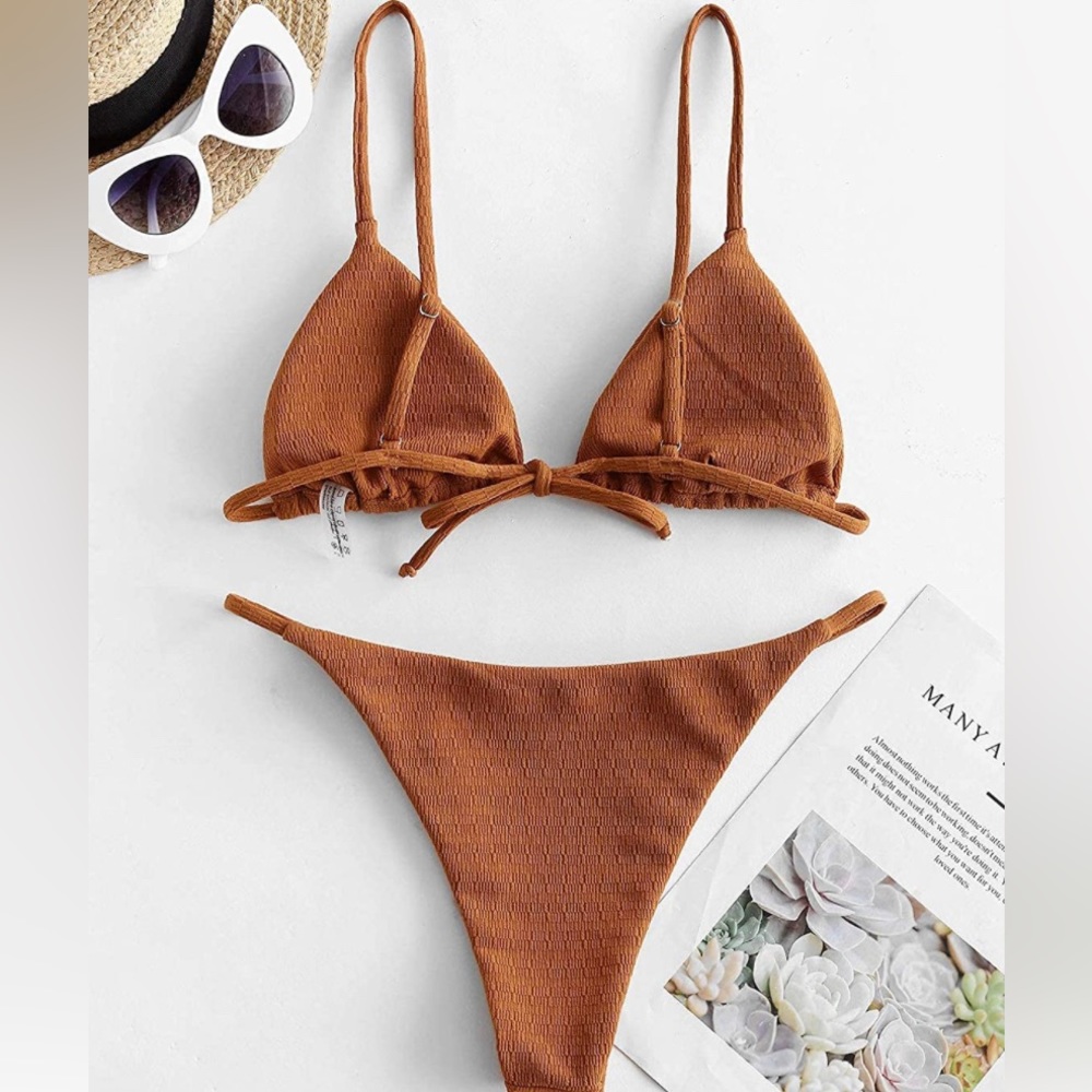 New ZAFUL Women's Sexy Triangle Bikini Set Cami String Two Piece Bathing…